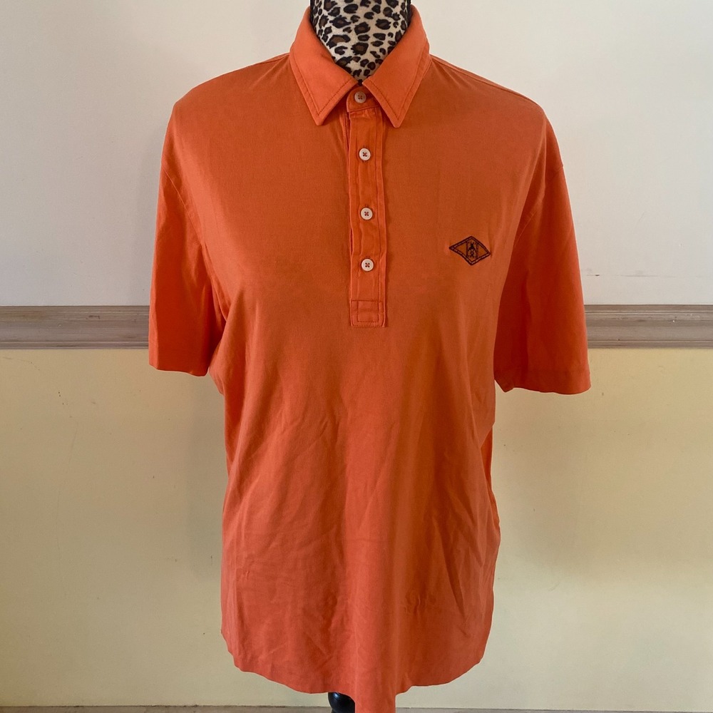 Polo Golf Men's Vintage Lisle Orange Polo‎ Golf Shirt Size M